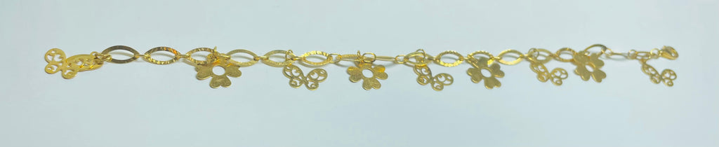 Vackert damarmband, 21 karat guld, väger 6 gram, 19 cm långt, justerbart tack vare sina länkar.