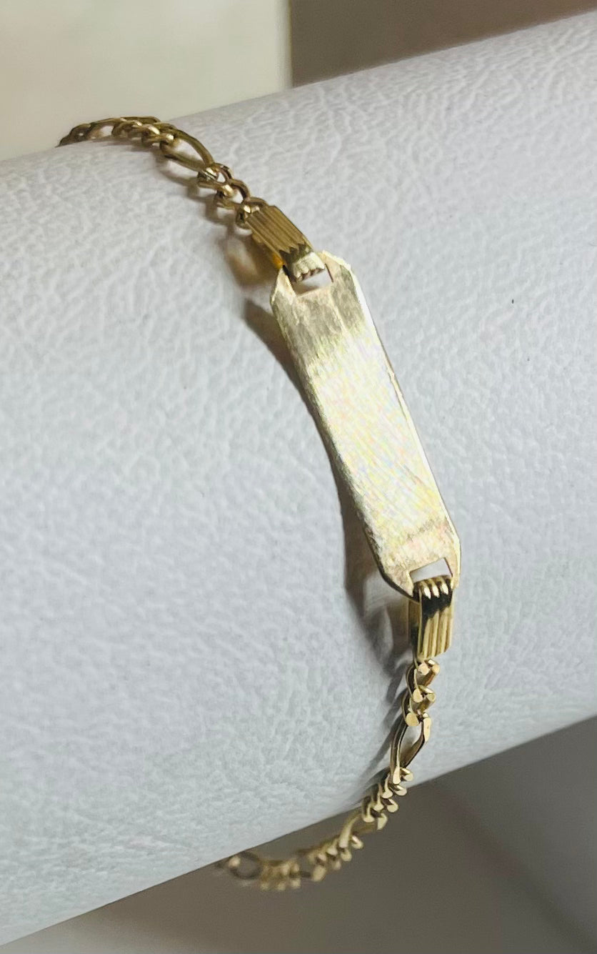 9 karats guldarmband för baby, 14 cm långt