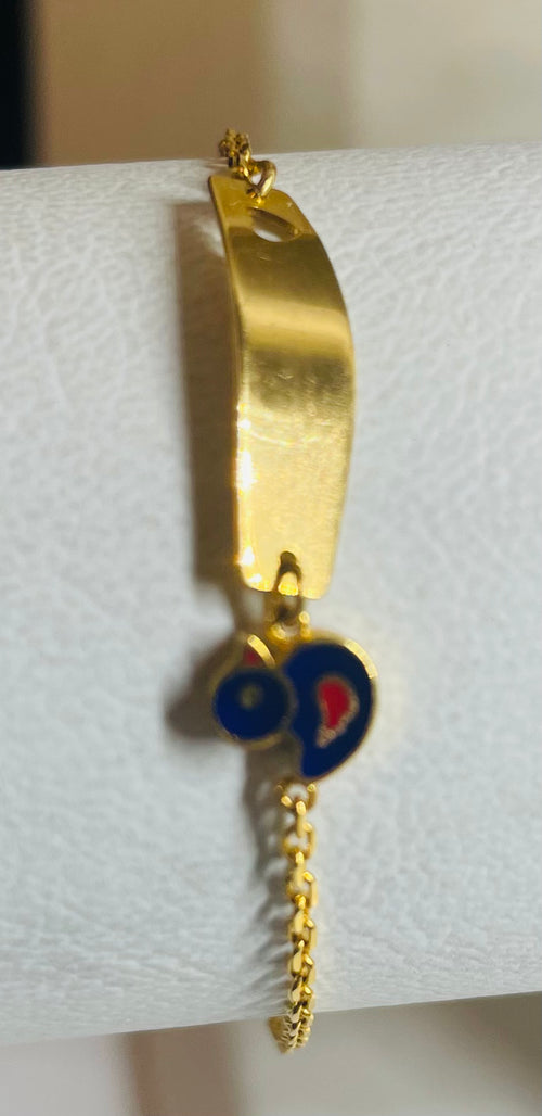 Babyarmband i 21 karat guld, 1.9g, 13 cm långt